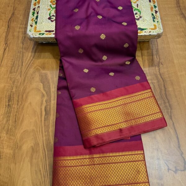 Kadiyal Paithani | Deep magenta / royal purple-magenta