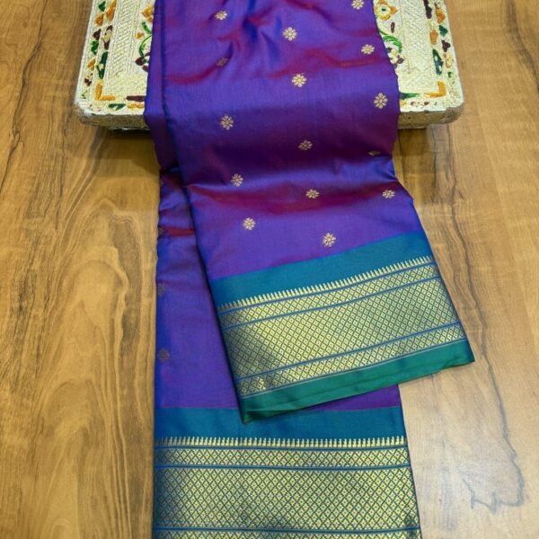 Kadiyal Paithani | l Deep violet-purple / Royal magenta-purple